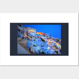 Thira Santorini At Dusk Posters and Art